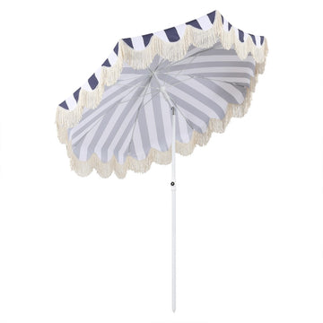 Mariner 6.5 ft. Classic Cottage Fringe Tassel Market Beach Umbrella